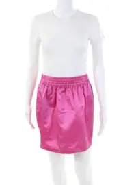 Cynthia Rowley Womens Satin Pull On Mini Skirt Rose Petal Pink Size Medium