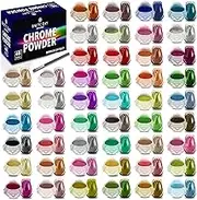 BALTIC DAY - 48 Chrome Powder - Mirror Metallic Finish, Vibrant Pigments for Epoxy Art, Nails & Crafts - Metallic Pigments for Epoxy Resin, Tumblers, Painting, Slime