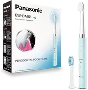 Panasonic EW-DM81-G503 Electric Toothbrush, 2 Heads, Timer, 2 Operating Modes, Ergonomic Design, 31,000 Movements Per Minute, Sound Vibration, Green