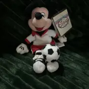 VTG Disney Soccer Mickey Mouse 8" Mini Bean Bag Plush 1999 NWT Vintage
