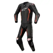 Missile V2 2-Piece Leather Suit Black Red Fluo