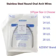 10X AZDENT Dental Ortodóntica de Alambres de Arco Redondo de Acero Inoxidable
