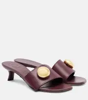 [Loewe] Loewe Anagram leather mules AU 6 burgundy