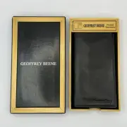Geoffrey Beene Black Leather Pocket Secretary Mens Wallet New In Original Box