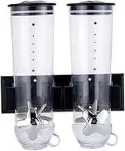 Leefasy Dry Food Cereal Dispenser Candy Dispenser Machine Wall Mounted Canister Kitchen Food Storage Container for Coffee Beans Home, Black