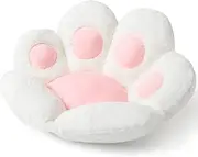 Cat Paw Cushion, Kawaii Cozy Cute Plush Seat Pad, Cat Paw Shape Lazy Sofa Office Chair Cushion, Warm Chair Cushion for Dining Room, Bedroom Decor, 70 * 60cm, White & Pink
