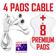 HiDow PainPod TENS EMS compatible 4 PADS CABLE WIRE LEAD + 8 ELECTRODE PADS⭐⭐⭐⭐⭐