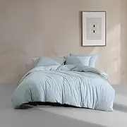 Calvin Klein - Twin XL Comforter Set, Super Soft Modern Cotton Melange Jersey Bedding with Matching Shams, Luxe Room Essentials (Blue, Twin XL)