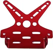 License Plate Bracket Electroplate Aluminum Alloy Motorcycle Rear License Plate Frame Motorbike Scooter Number Plate Holder. Plate Holder(Red)