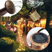 Tree Decor Lamp Solar Watering Can Outdoor String Light Shower Art LED Garden
