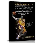 Kobe Bryant Inspirational Poster Canvas Wall Art • Mamba Mentality Quote Canv...