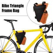 Triangle Frame Bag with Bottle Holder Storage Bag for Mountain Bicycle Orange