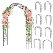 Costway Garden Decorative Arch Plant Climbing Stand Metal Archway Trellis Wedding Party Black