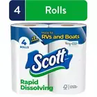 Scott Rapid-Dissolving Toilet Paper for RVs & Boats, 4 Double Rolls