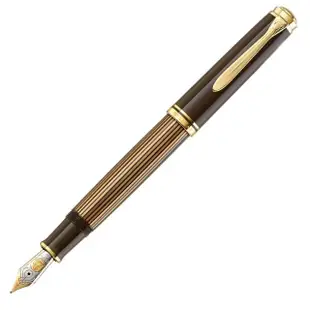 【Pelikan】百利金 M800 咖啡條紋鋼筆(送原廠4001大瓶裝墨水)