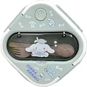 hombäde Bento Lunch Box Container Set with 3 Compartments Portable Personal Sealed Plastic Utensils Food Container Cute Kawaii Anime Kitty Bunny Dog (Blue Roll)