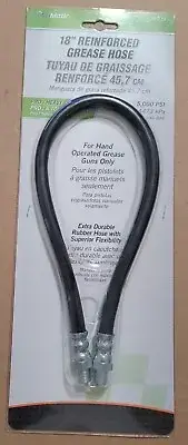 LUBRIMATIC 18” REINFORCED RUBBER GREASE HOSE 10-219 5000 PSI 1/8" NPT THREADS