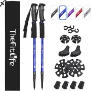 Nordic Walking Trekking Poles - 2 Packs with Antishock and Quick Lock System