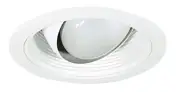 6" Inch White Baffle Recessed Regressed Eyeball Trim For PAR 30 or BR 30 Lamp