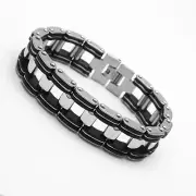 STAINLESS STEEL bracelet men's bracelet men's bracelet bracelets black / silver