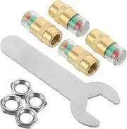 Beatifufu 4Pcs Tire Pressure Monitor Valve Stem Caps Real Safety Indicator for Cars Trucks Suvs Easy Install Visual Tire Pressure Caps for Continuous Monitoring Wear Prevention