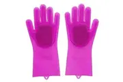 Scruba-Dub Antibacterial Silicone Cleaning Gloves Fuschia Pink - Fuchsia Pink