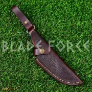 HANDMADE UNIVERSAL PURE COW LEATHER ENGRAVED SHEATH FOR FIXED BLADE KNIFE WK-115