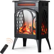 Small Electric Fireplace Heater, 1500W Infrared Fireplace Stove with 3D Flame Ef