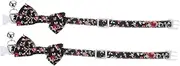 DECOMELODY 2pcs Cute Cat Collar with Bell Cartoon Dog Collar with Bow Tie Adjustable Pet Collar Decor