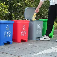 在飛比找Yahoo!奇摩拍賣優惠-【熱賣下殺】戶環衛分類垃圾桶腳踏式塑料家用廚房垃圾桶20L1