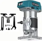 [Heimerdinger] Cordless Compact Wood Router Tool,Woodworking Trimmer Palm Router Suitable for Makita Battery, 5 Speeds for Wood Trimmer Cutting,Tool Only