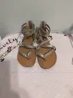 Jellypop Women’s Sz 9.5M Gold Beaded Gladiator Sandals Zip Back