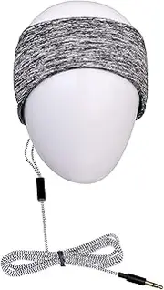 MMUSS Sleep Headphones Eye Mask for Sleeping Gray with Ultra-Thin HD Stereo Speakers Perfect for Insomnia, Side Sleepers, Nap, Snoring, Air Travel, Meditation,Relaxation(3.5mm Jack Small Size)