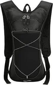 Running Water Backpack - Water Bladder Backpack | with Reflective Strips Adjustable Shoulders Nylon Lightweight for Hiking Biking Travel Motorcycle