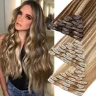 Clip in 100% Remy Human Hair Extensions Full Head Hairpiece Weft Any Color Thick