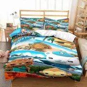 v182 Bed Sheets Cartoon Octonauts Bedding Set,Duvet Cover Comforter Bed Set Quilt Cover Pillowcase,King Queen Twin Size Boys Girls Adults 3-Piece Bedd