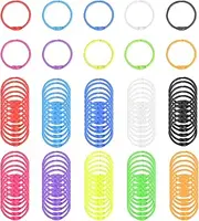 Yharnamite 100 Pcs Binder Rings, Colourful Index Card Rings, Binder Clips, 3cm Metal Loose Leaf Binder Rings, Book Binder Rings, Open Card Rings Key Chains for School, Home, Office (Colourful)