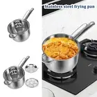 Deep Fryer Pot Stainless Steel Frying Pot with Basket Practical Cooking JK