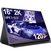 UPERFECRT 16" 120Hz Gaming Monitor 2560x1600 Portable Monitor USB C Screen