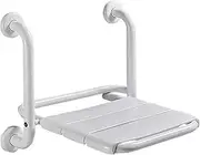 FFSPIIO Wall Shower Stools, Elderly Disabled Aid Bathing Bath Bench Foldable Plastic Wall Mounted Shower Seat Shower Chair
