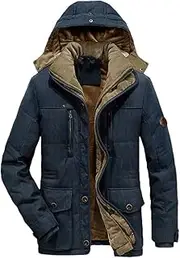 [Generic] Men Winter Windproof Hooded Thicken Warm Parkas Fashion Coat Classic Casual Plus Size Thermal Jacket