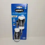 2-PC New Hart Stubby Screwdriver Set - Magnetic, Phillips, and Slotted