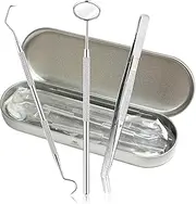 Oral Hygiene Kit – Professional 3Pcs Dental Tools for Plaque Removal, Tartar Scraper & Mirror, 304 Stainless Steel