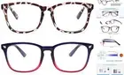 2 Pack Blue Light Blocking Glasses, Computer *B3 Leopard+blue Purple Clear