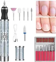 Manicure Drill | 20000Rpm Nail File Machine - USB Rechargeable Low Noise Manicure Accessories, Hand Fingernail Tools for Women Teens Girls