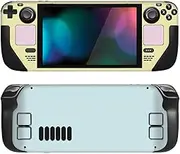 PlayVital Full Set Protective Skin Decal for Steam Deck LCD, Custom Stickers Vinyl Cover for Steam Deck OLED - Pale Series - Cream & Pink & Sky Mist Blue
