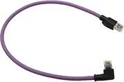 RJ45 Cat6 Ethernet Patch Cable, 1Gbps High-Speed for PC TV Router Printer EtherCAT Profinet Industrial Camera Switch Network, Weatherproof UV Resistant, Purple, Right Angled to Straight, 1m