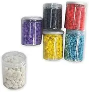 Lylac Colored Stones in Plastic Container for Vase Decoration 300g, 6 Assorted Colours