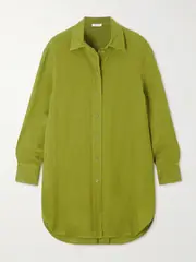 [Eres] Eres - L'intemporel Mignonette Linen Shirt - Green - small small Green