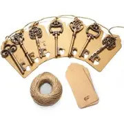 BOTTLE OPENER Skeleton Key with Escort Card Tag Twine Red Copper 75 Pc AYAOQIANG